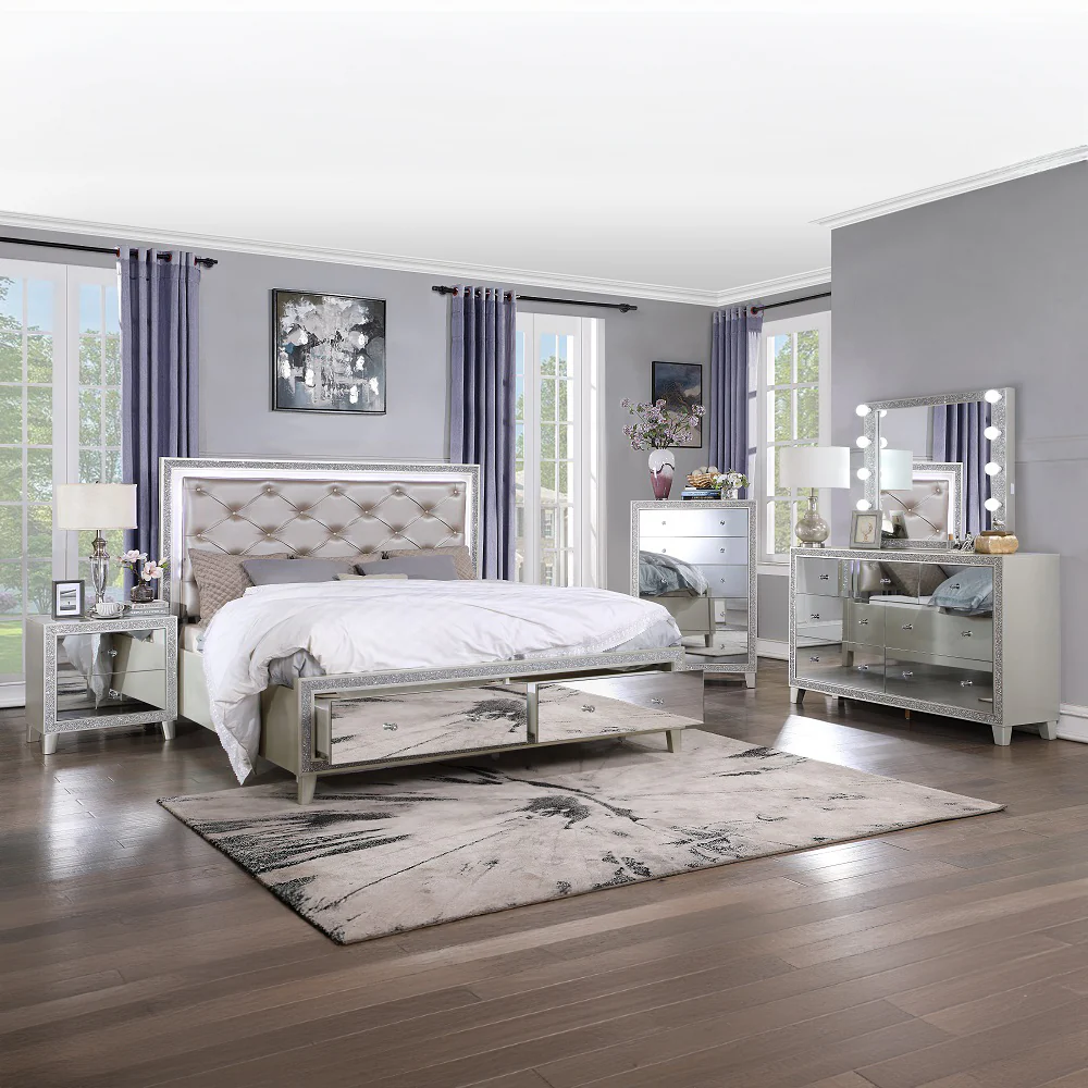 Sliverfluff Eastern King Bed w/Storage & LED - Image 7