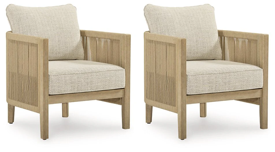 Spooners Cove Outdoor Lounge Chair with Cushion (Set of 2)