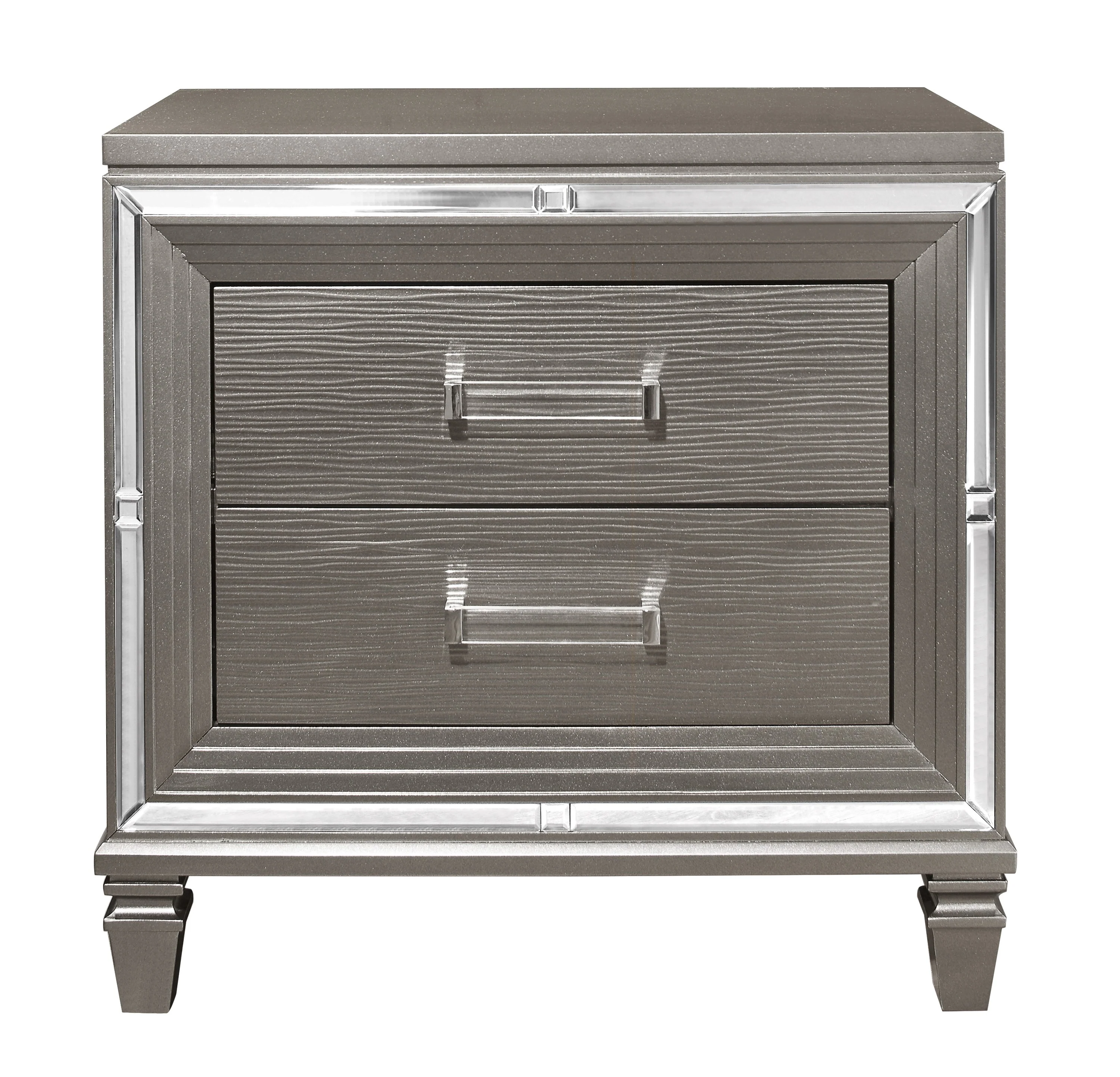 Tamsin Nightstand in Gray/Gold/Silver/Champagne/Transparent - 1616-4