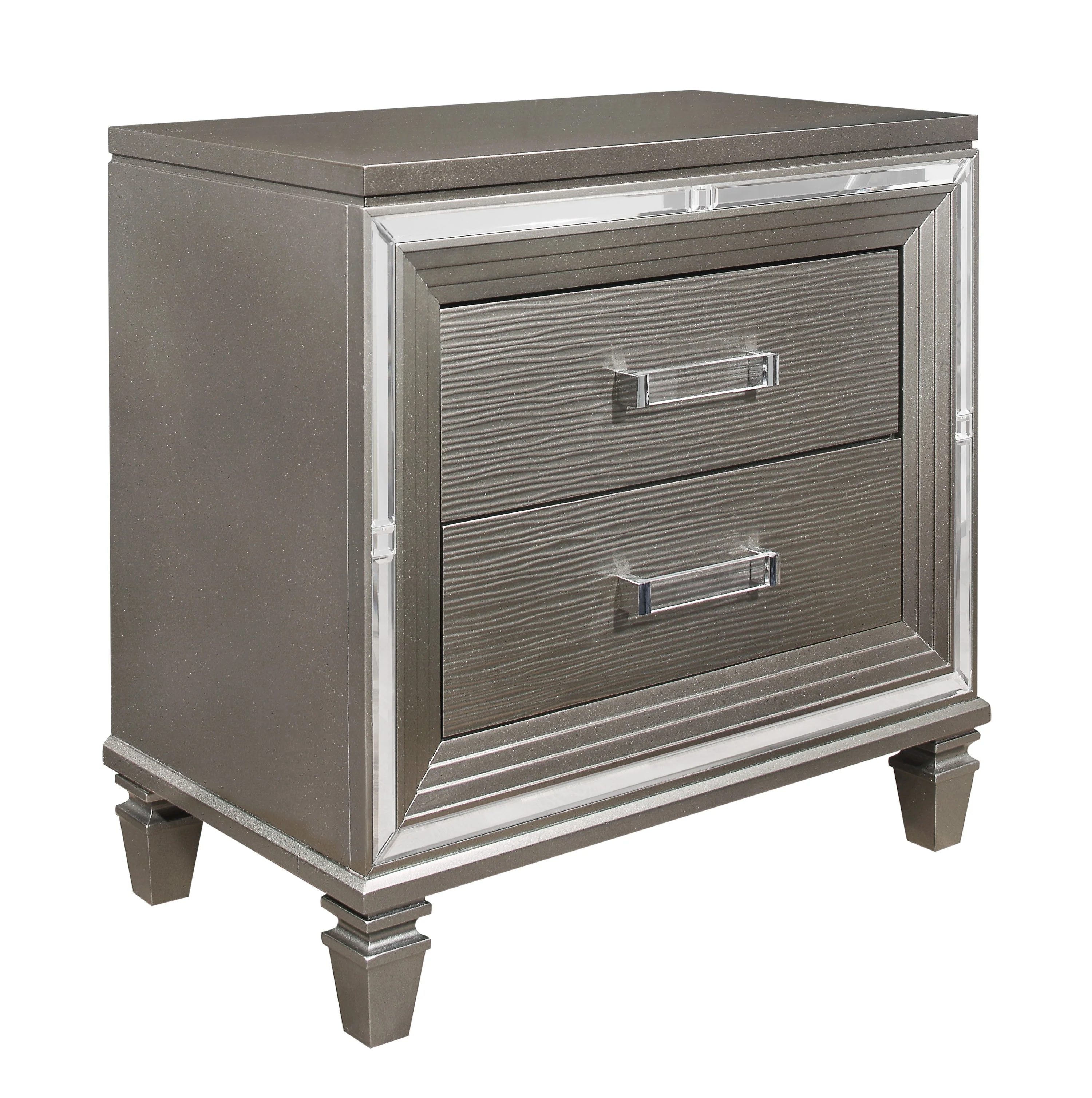 Tamsin Nightstand in Gray/Gold/Silver/Champagne/Transparent - 1616-4 - Image 3