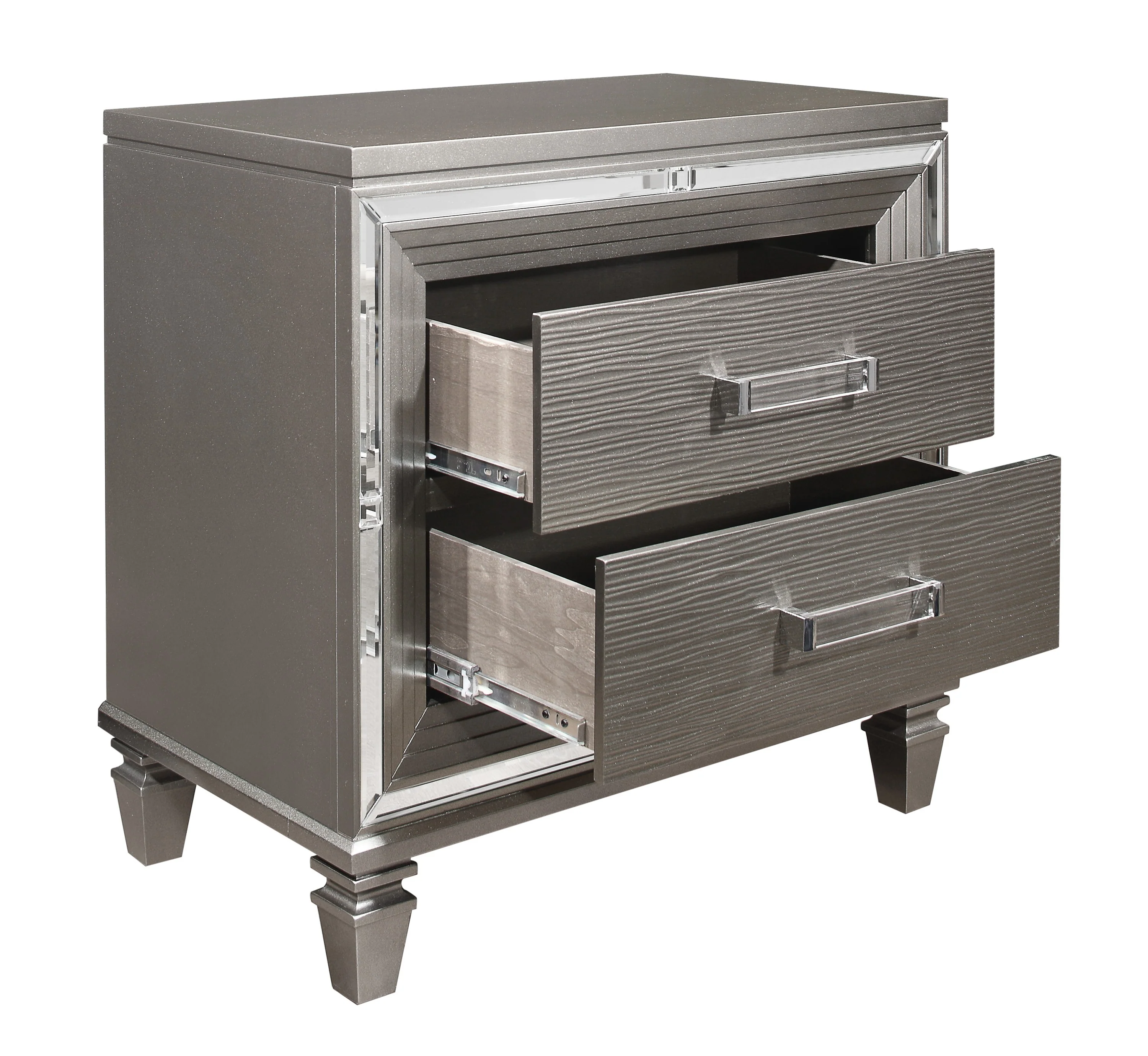 Tamsin Nightstand in Gray/Gold/Silver/Champagne/Transparent - 1616-4 - Image 4