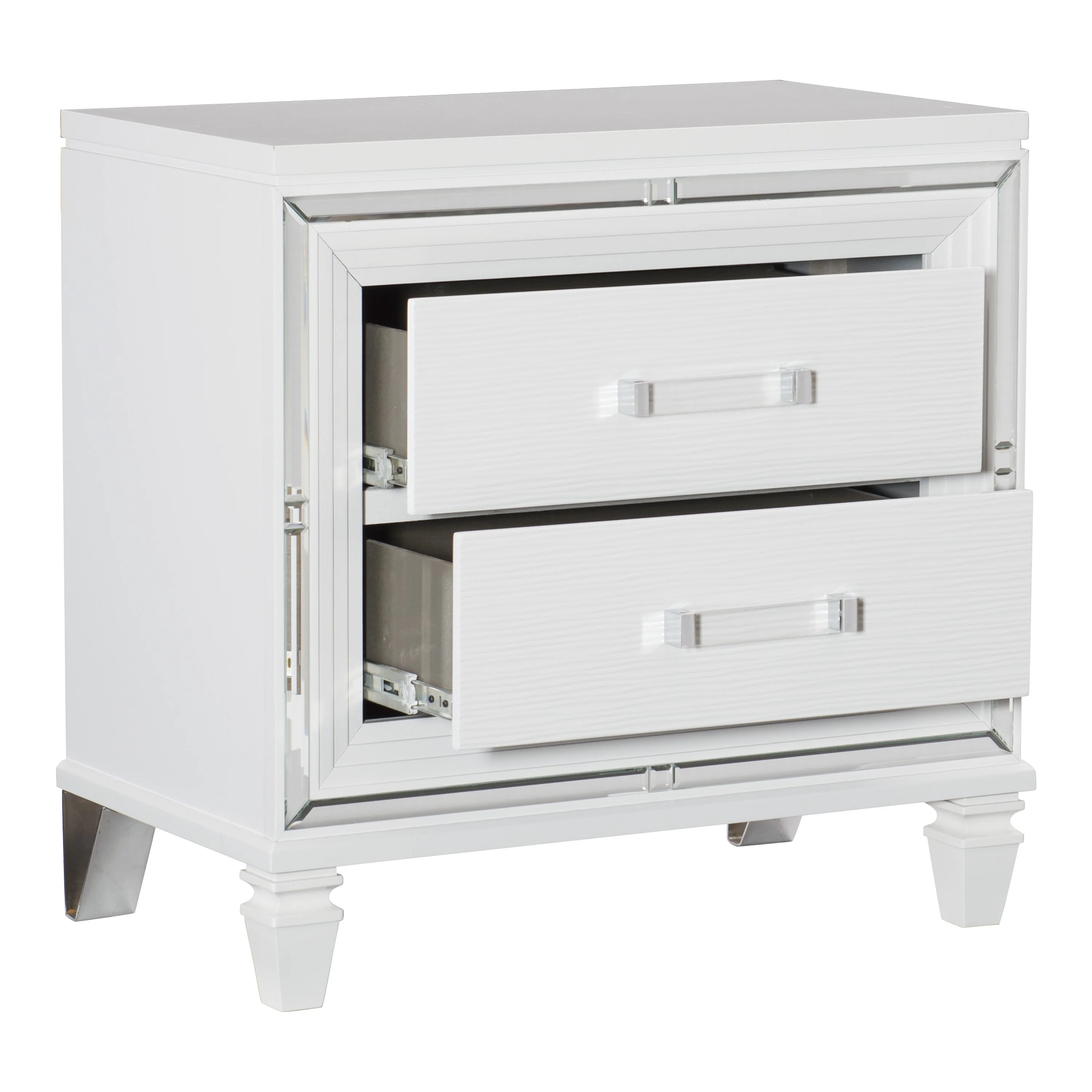 Tamsin Nightstand in White/Transparent - 1616W-4 - Image 4
