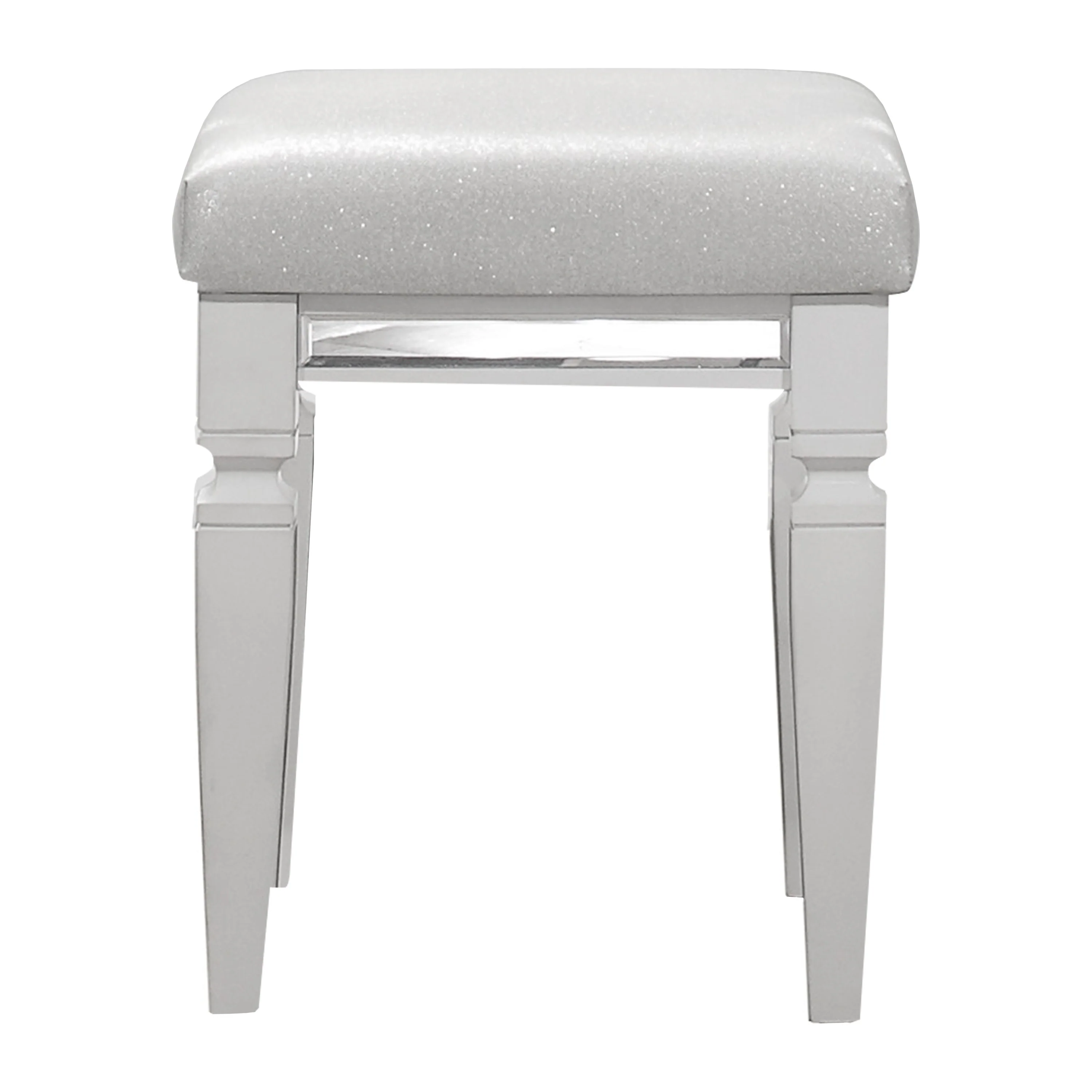 Tamsin Vanity Stool in Transparent/White - 1616W-14