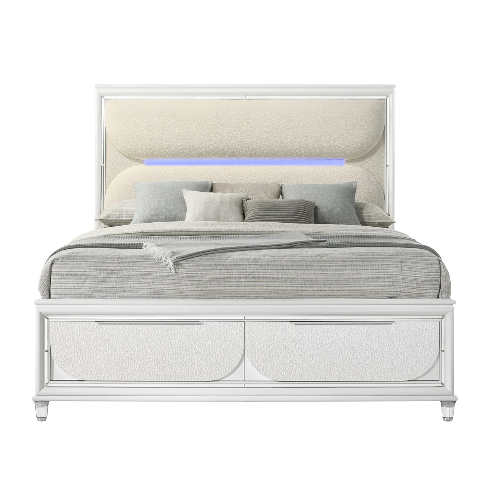 Tarian Eastern King Bed w/Storage & LED - Image 3