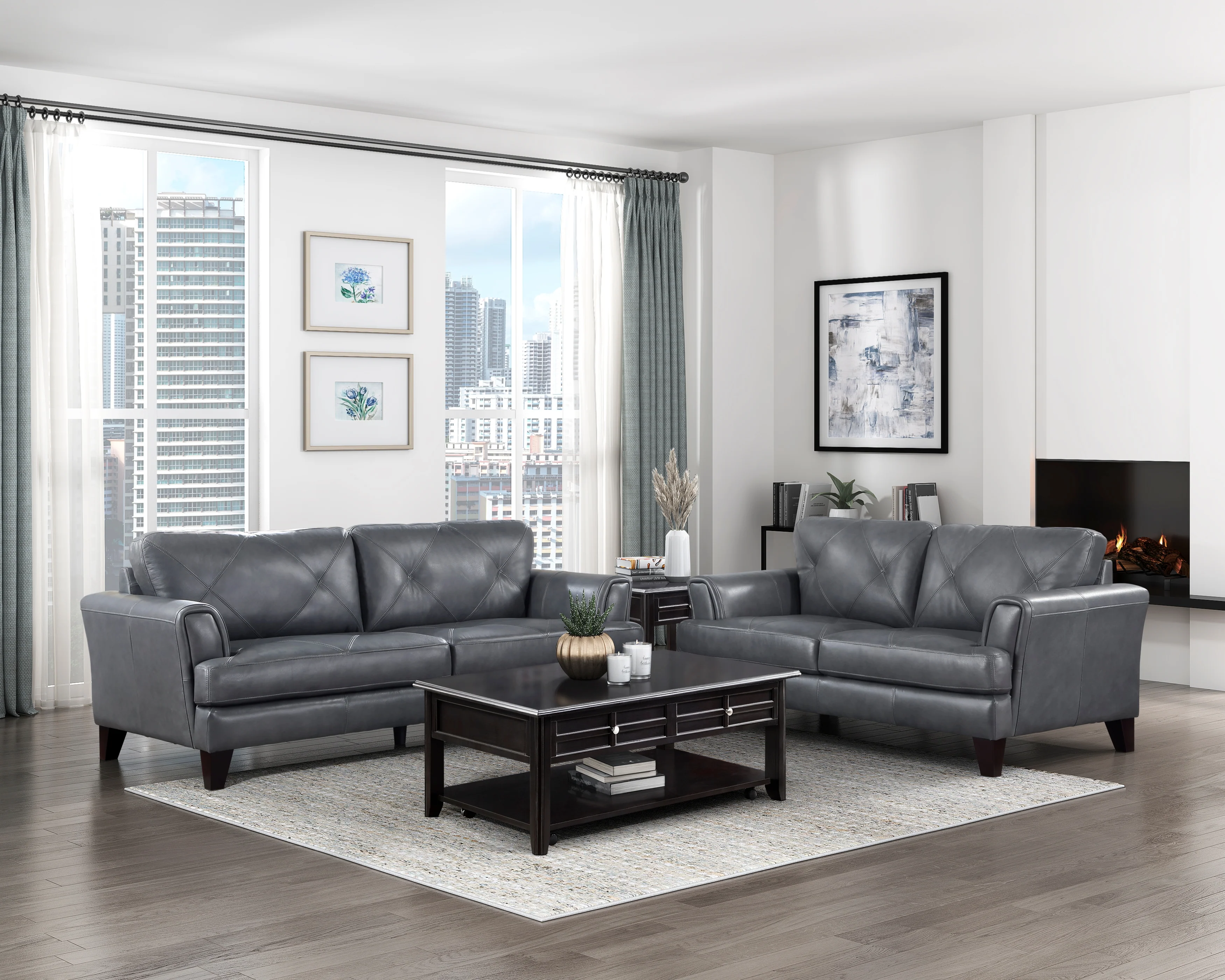Thierry Loveseat in Gray - 9279BGY-2 - Image 4