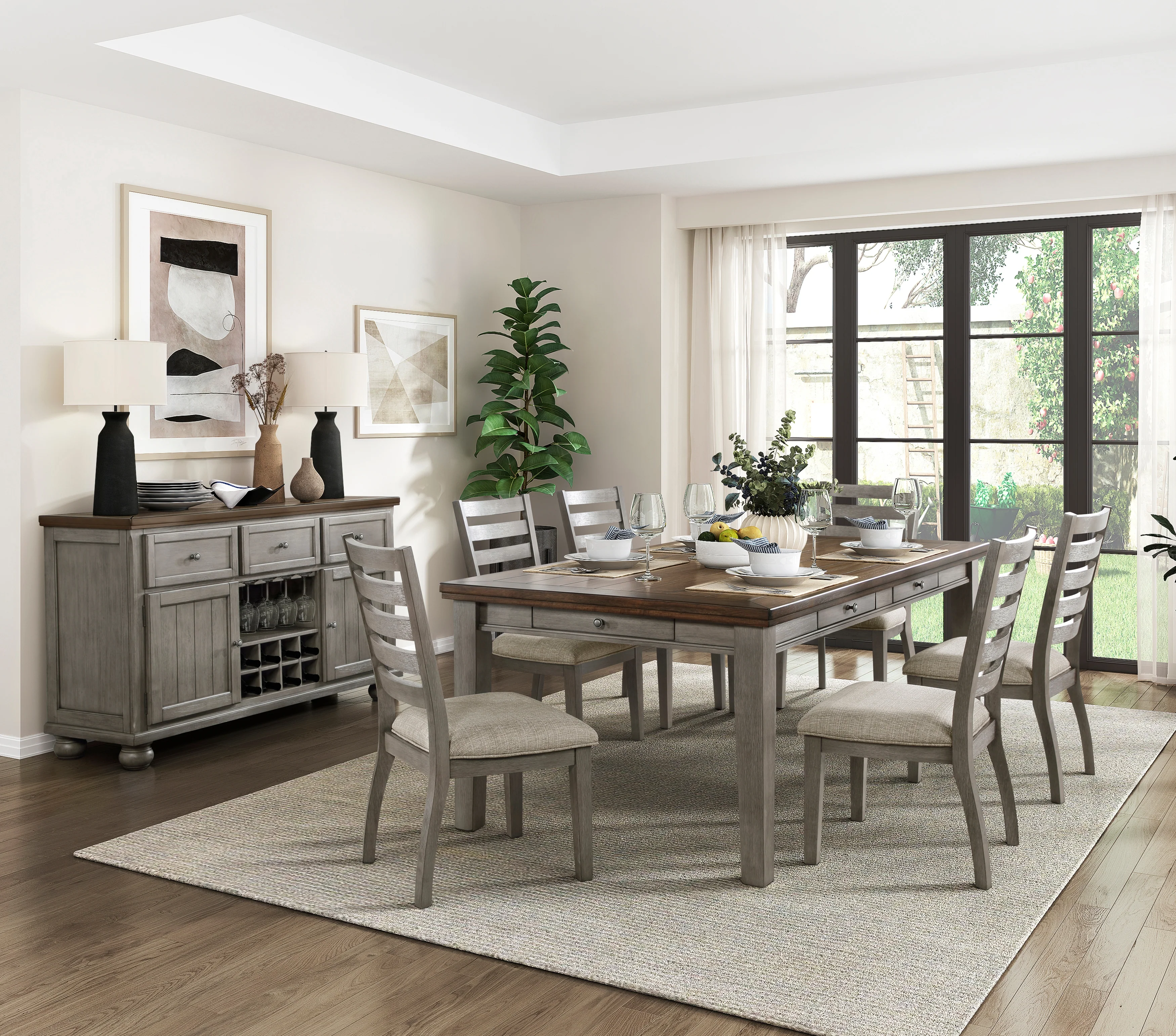 Tigard Server in Cherry/Gray - 5761GY-40 - Image 4