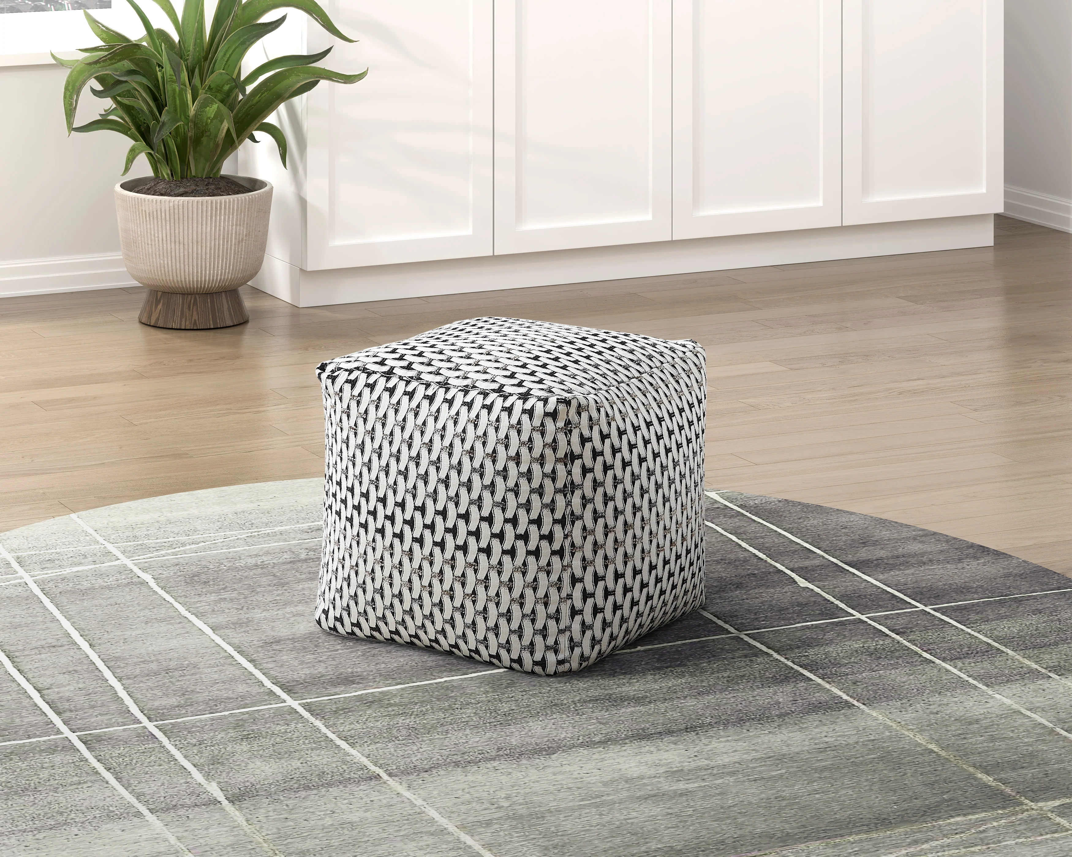 Trent Pouf in Black/Gray/Multi - P31006 - Image 3