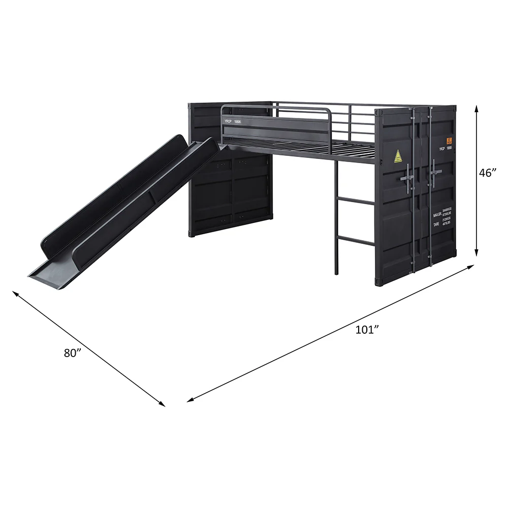 Twin Loft Bed w/Slide