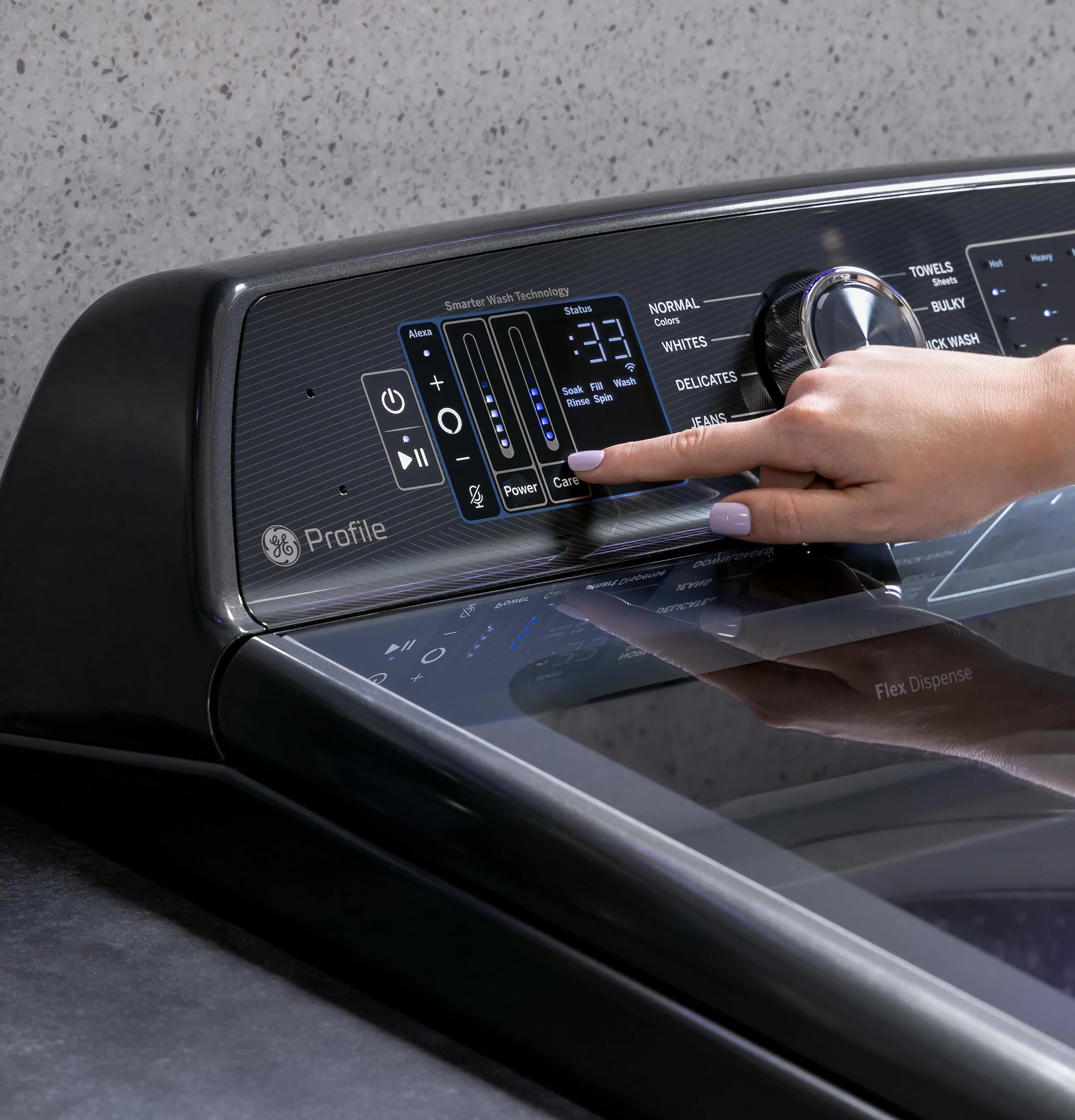 GE Profile™ ENERGY STAR® 5.4 cu. ft. Capacity Washer with Smarter Wash Technology and Adaptive SmartDispense PTW800BPWRS - Image 7