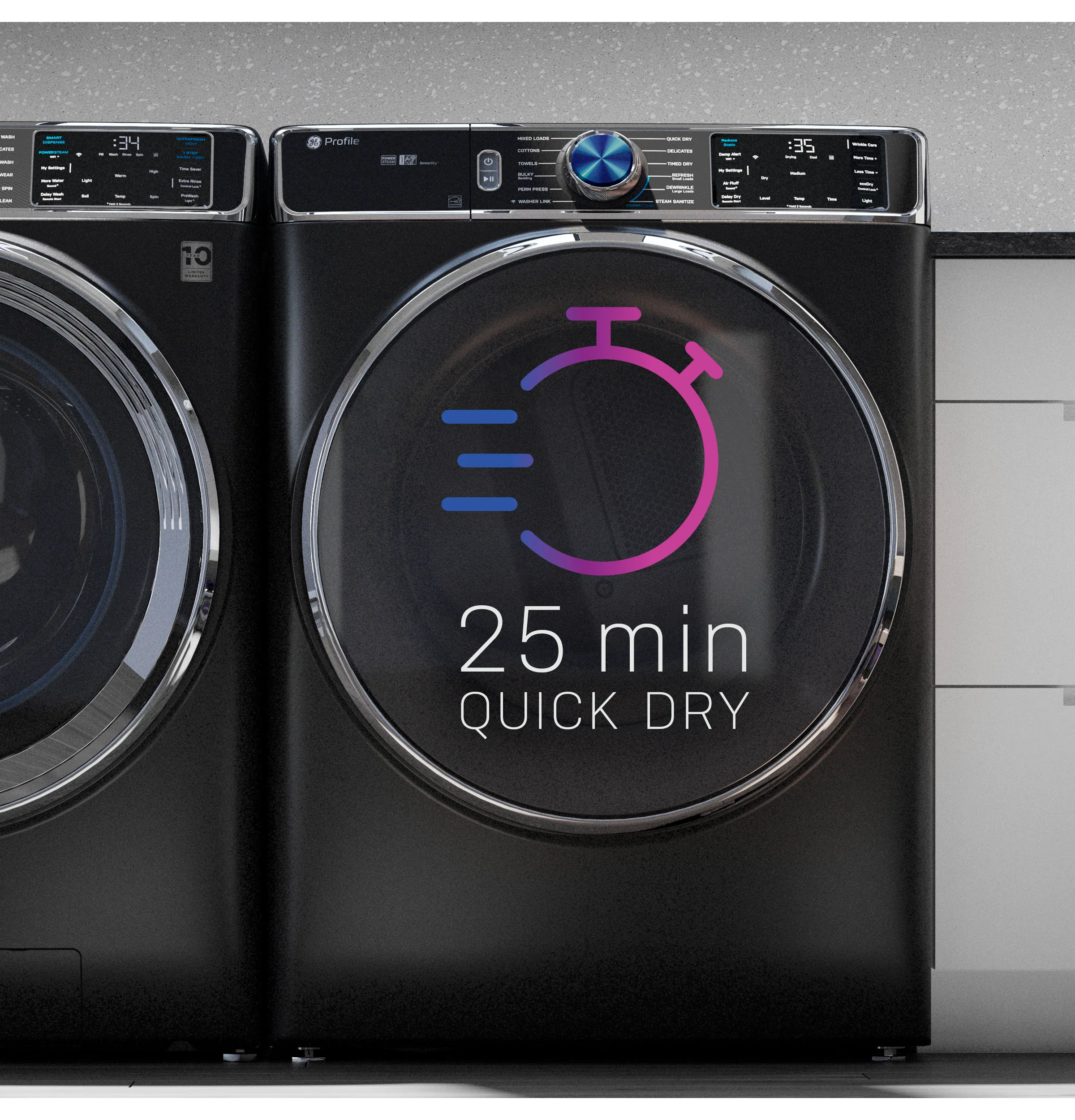 GE Profile™ 7.8 cu. ft. Capacity Smart Front Load Gas Dryer with Steam and Sanitize Cycle PFD87GSPVRS - Image 5