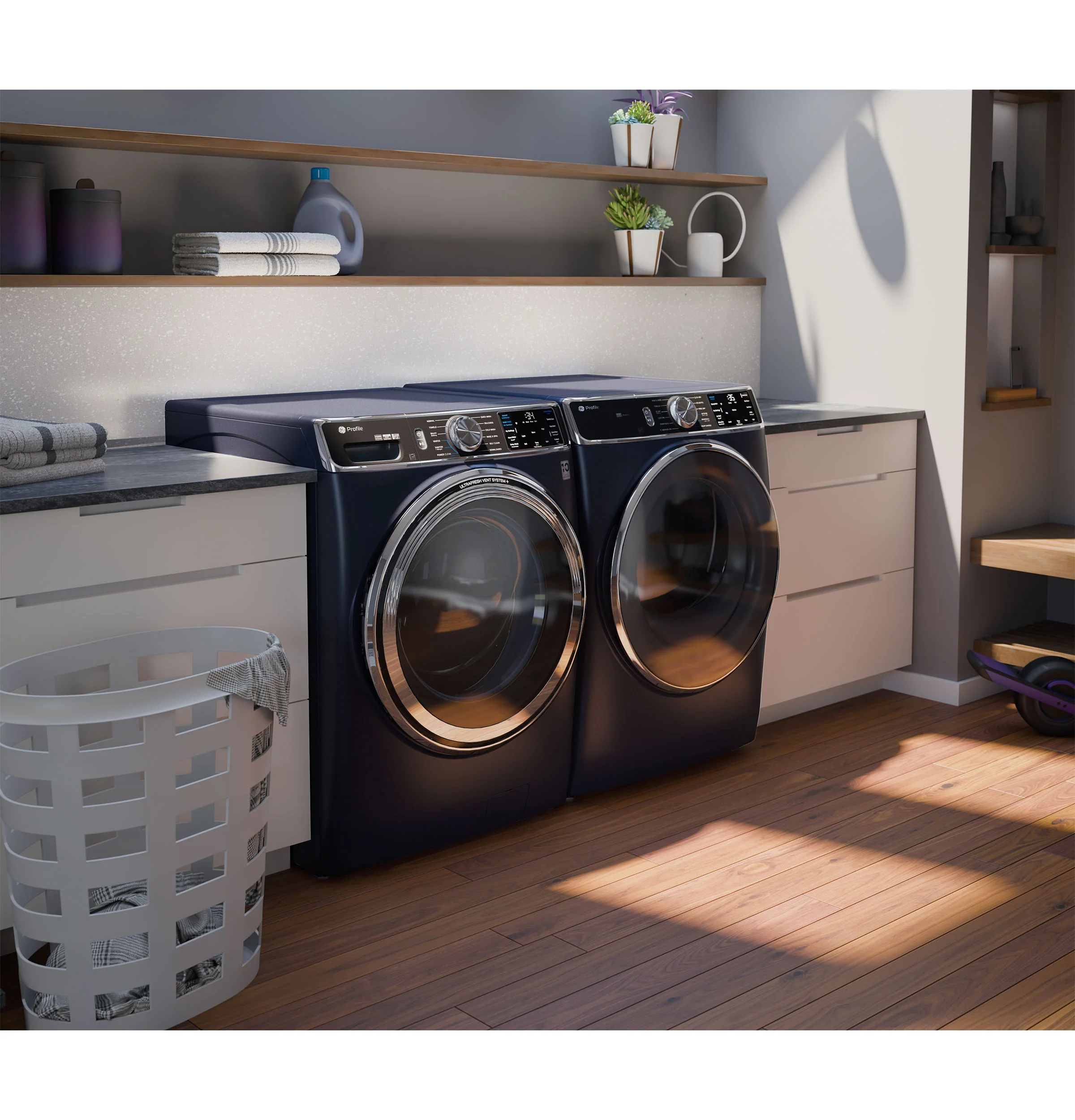 GE Profile™ 7.8 cu. ft. Capacity Smart Front Load Gas Dryer with Steam and Sanitize Cycle PFD87GSPVRS - Image 7