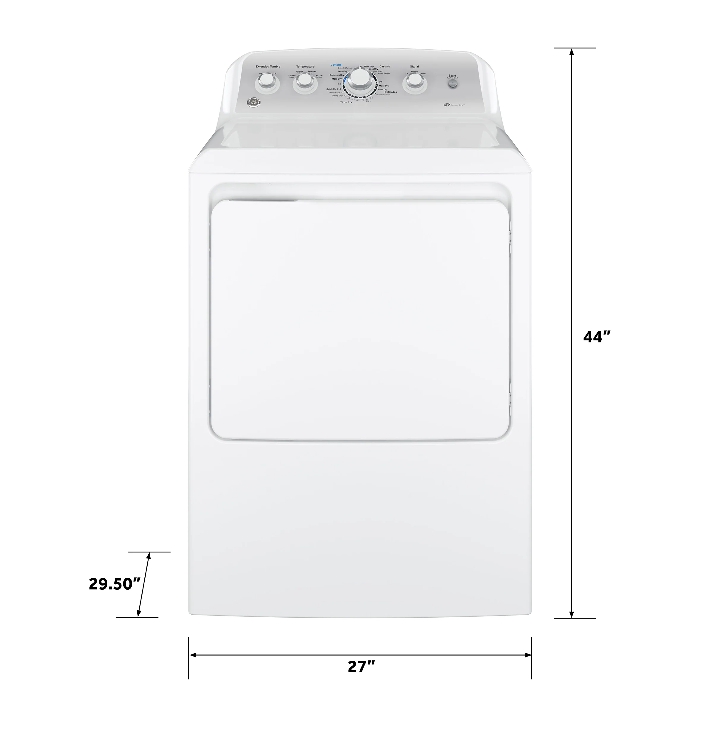 GE® 7.2 cu. ft. Capacity aluminized alloy drum Electric Dryer with Sensor Dry GTD45EASJWS - Image 6