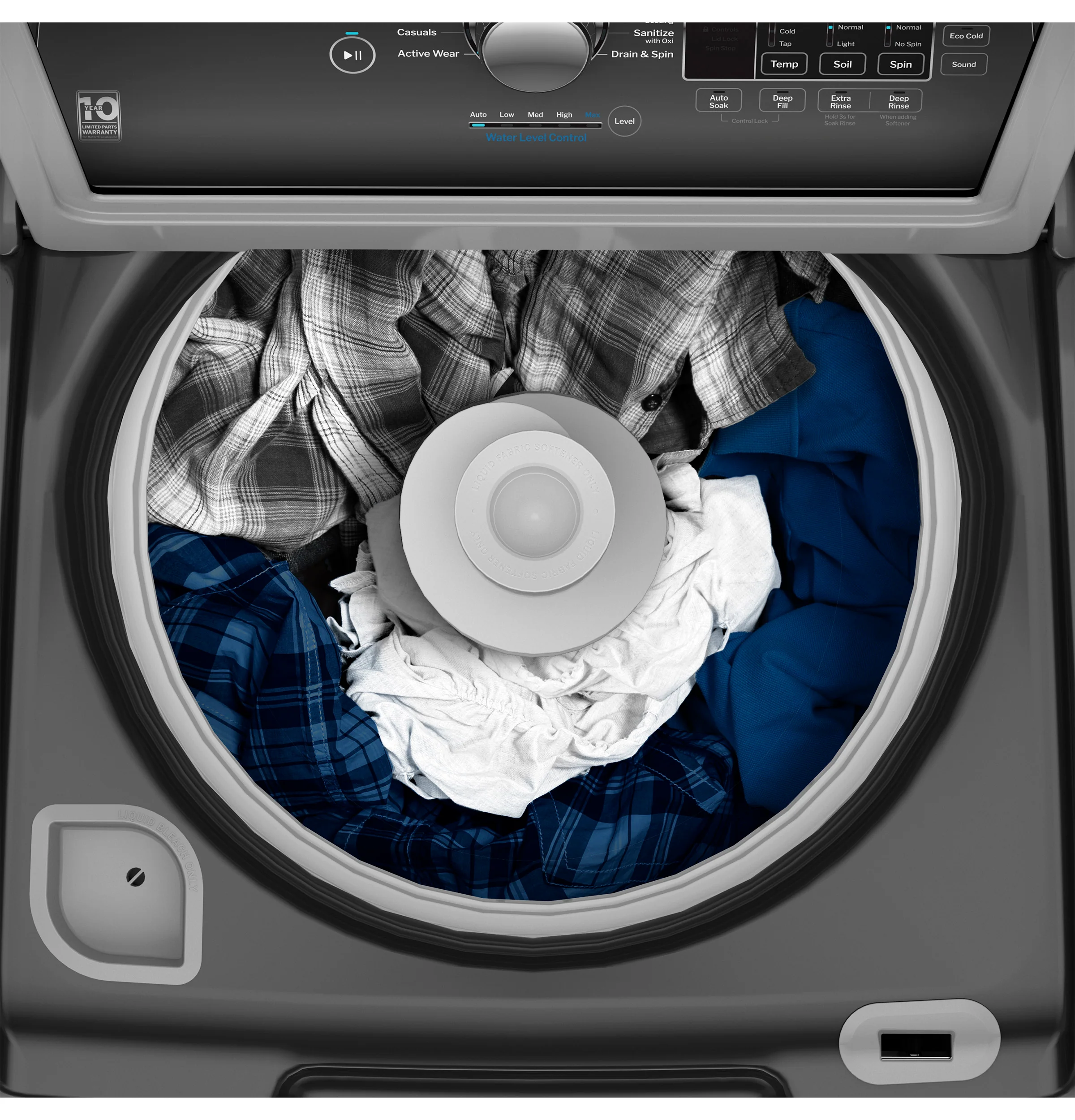 GE® 4.5 cu. ft. Capacity Washer with Water Level Control GTW585BPVDG - Image 7