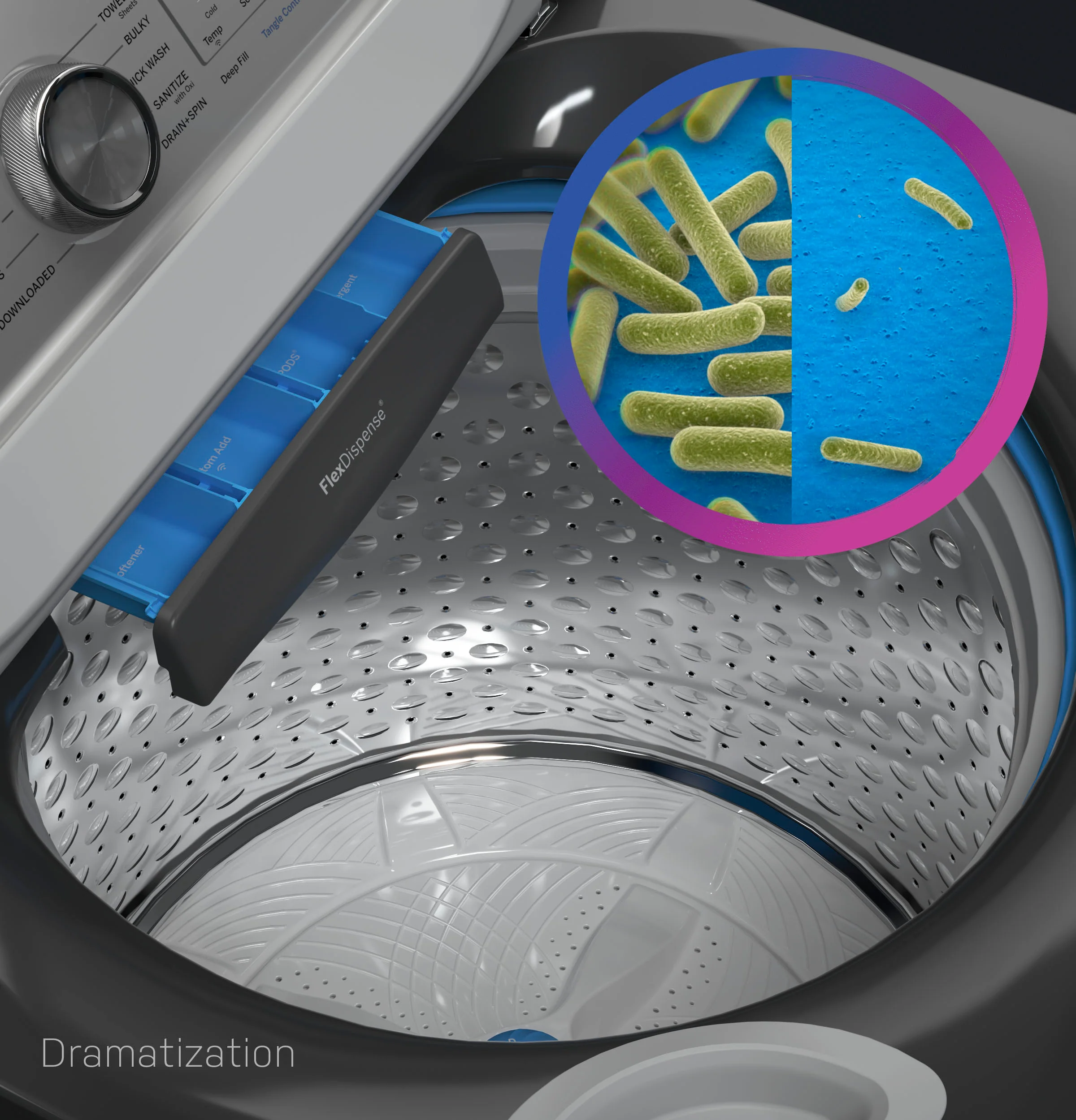 GE Profile ENERGY STAR 5.0  cu. ft. Capacity Washer with Smarter Wash Technology and FlexDispense PTW600BPRDG - Image 6