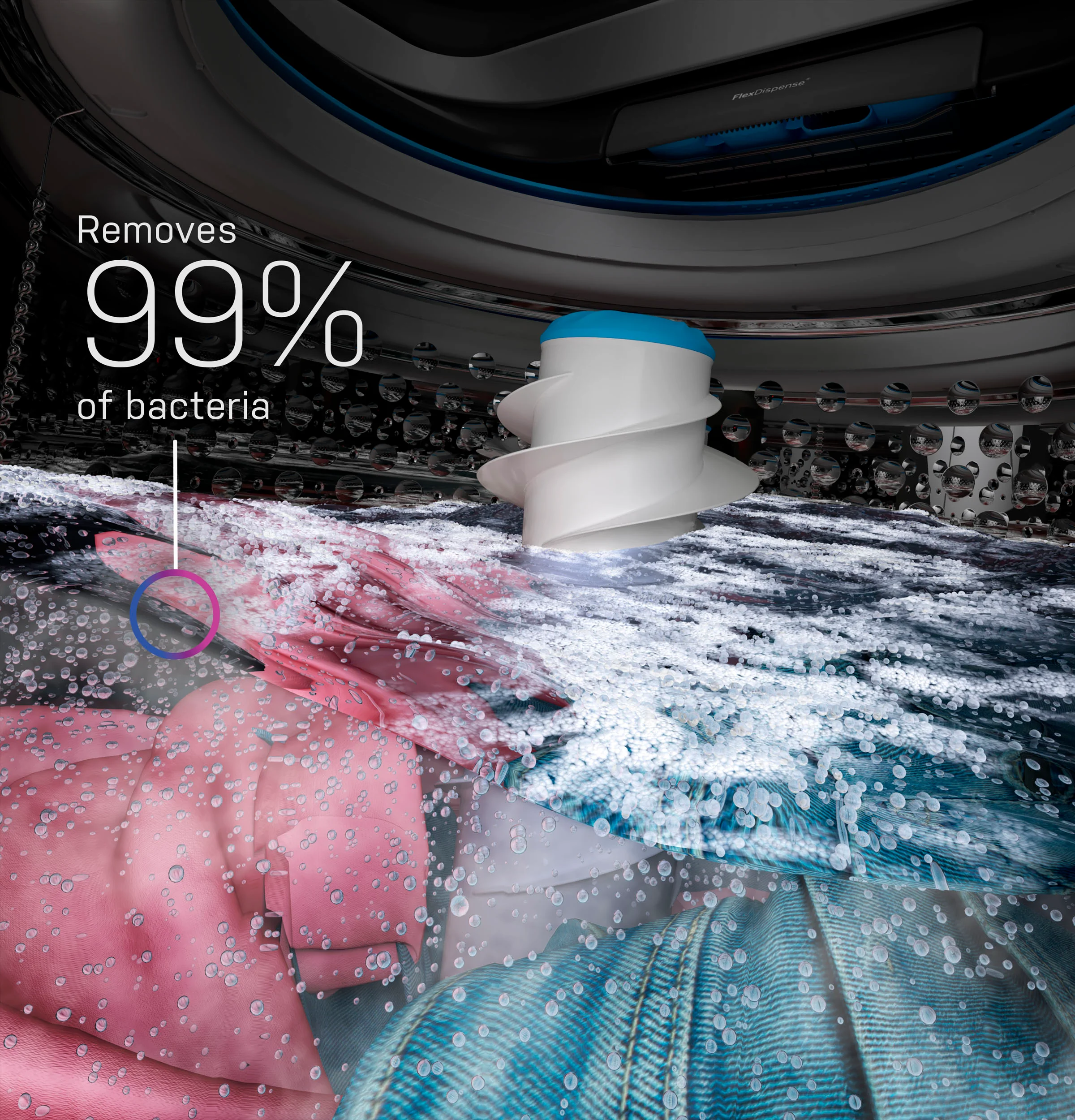 GE Profile™ ENERGY STAR® 5.0  cu. ft. Capacity Washer with Smarter Wash Technology and FlexDispense PTW600BSRWS - Image 3