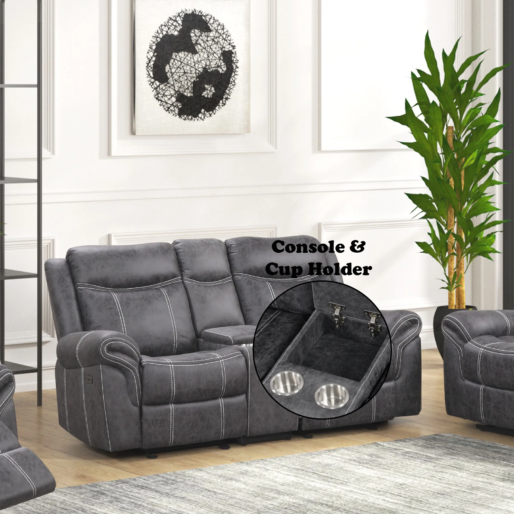 Zubaida Power Motion Loveseat w/USB Port - Image 16