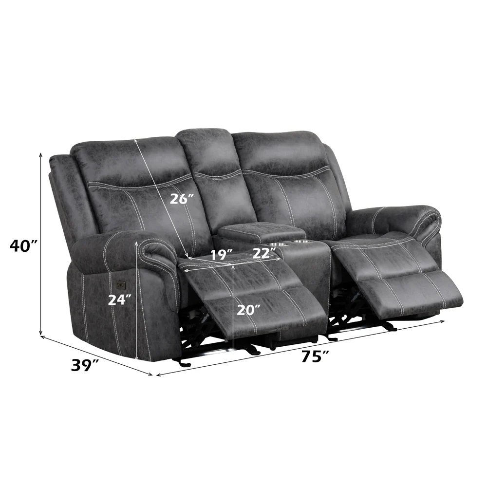 Zubaida Power Motion Loveseat w/USB Port - Image 8